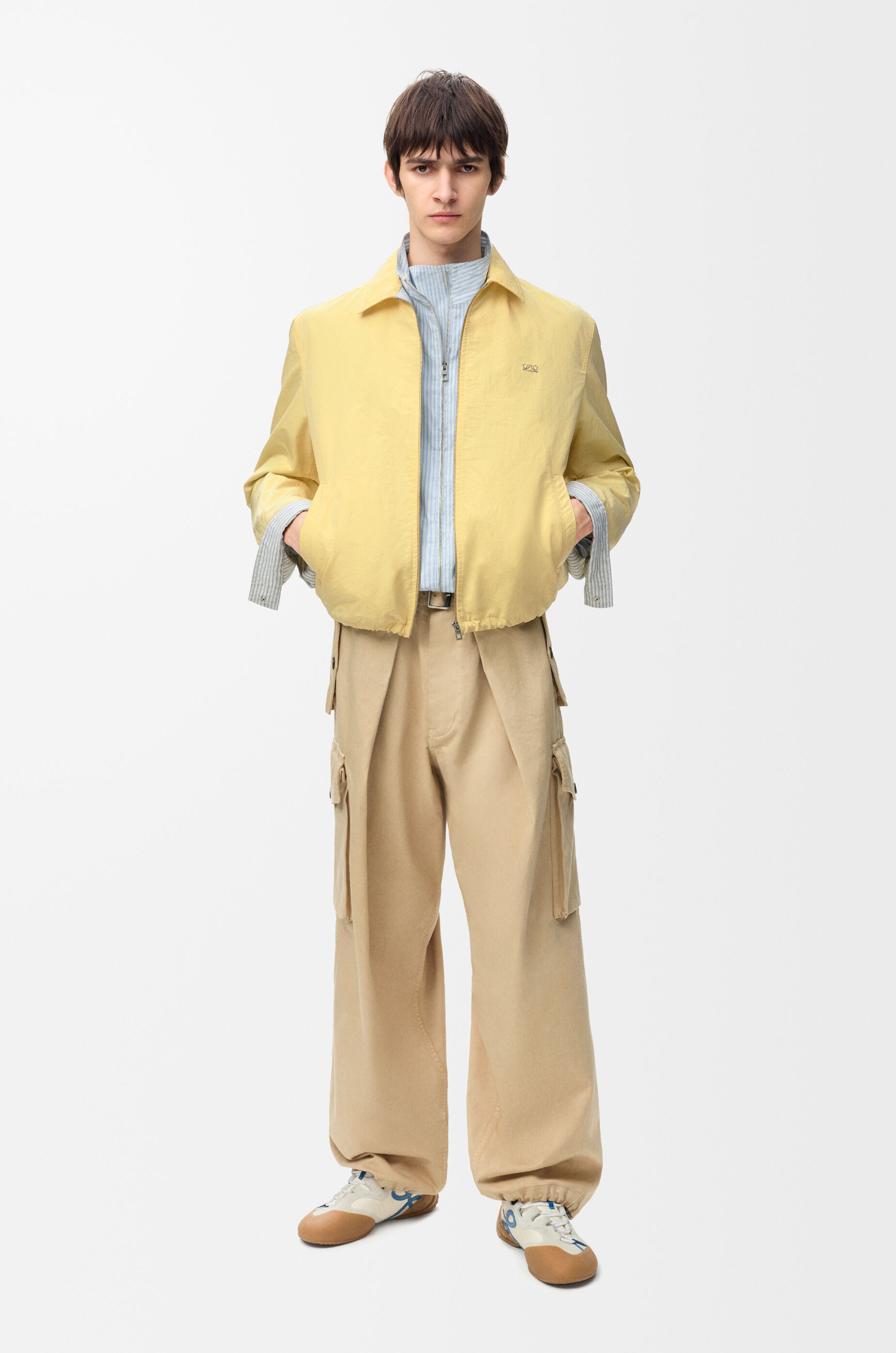 ジャケット・アウター LOEWE Gold Button Stripe Tailored Jacket Jacket in cotton and silk Beige - LOEWE Europe official website ジャケット・アウター