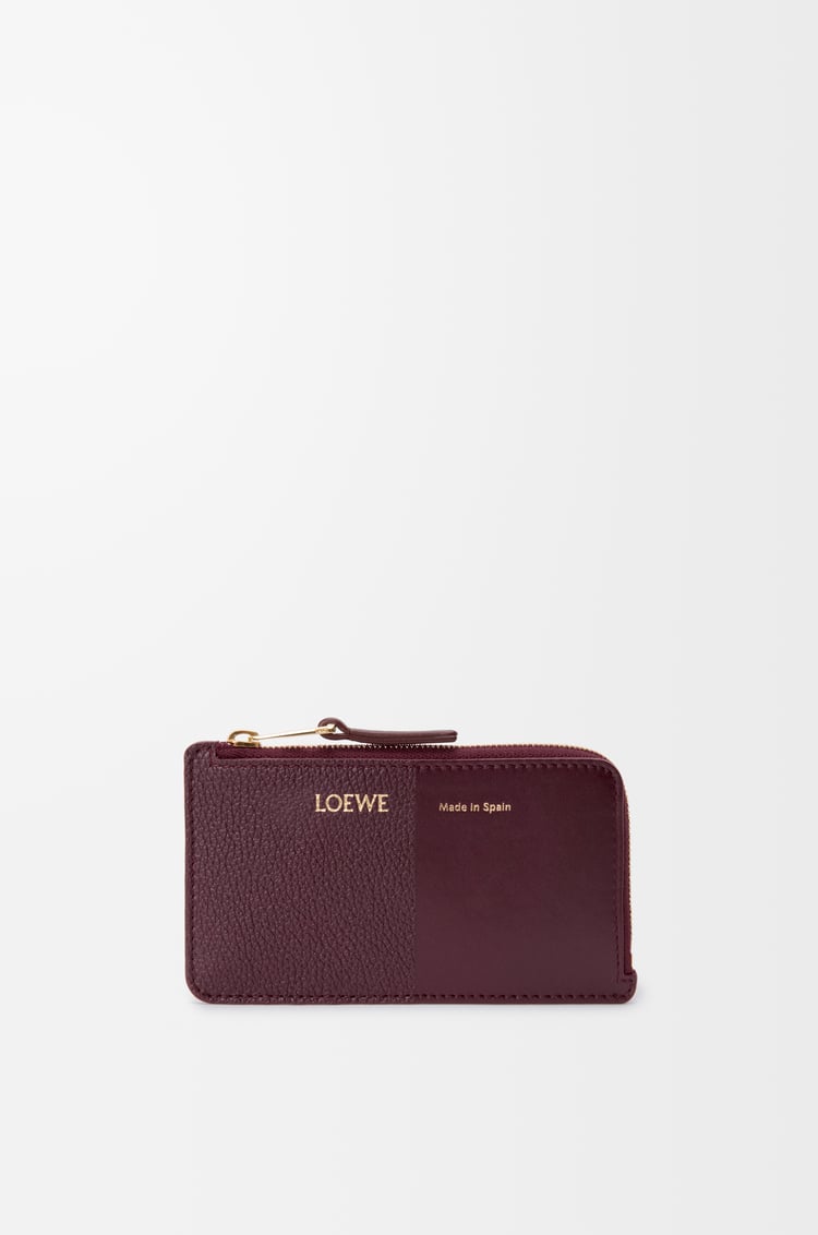 LOEWE 光滑粒面牛皮革硬币卡包 深酒红