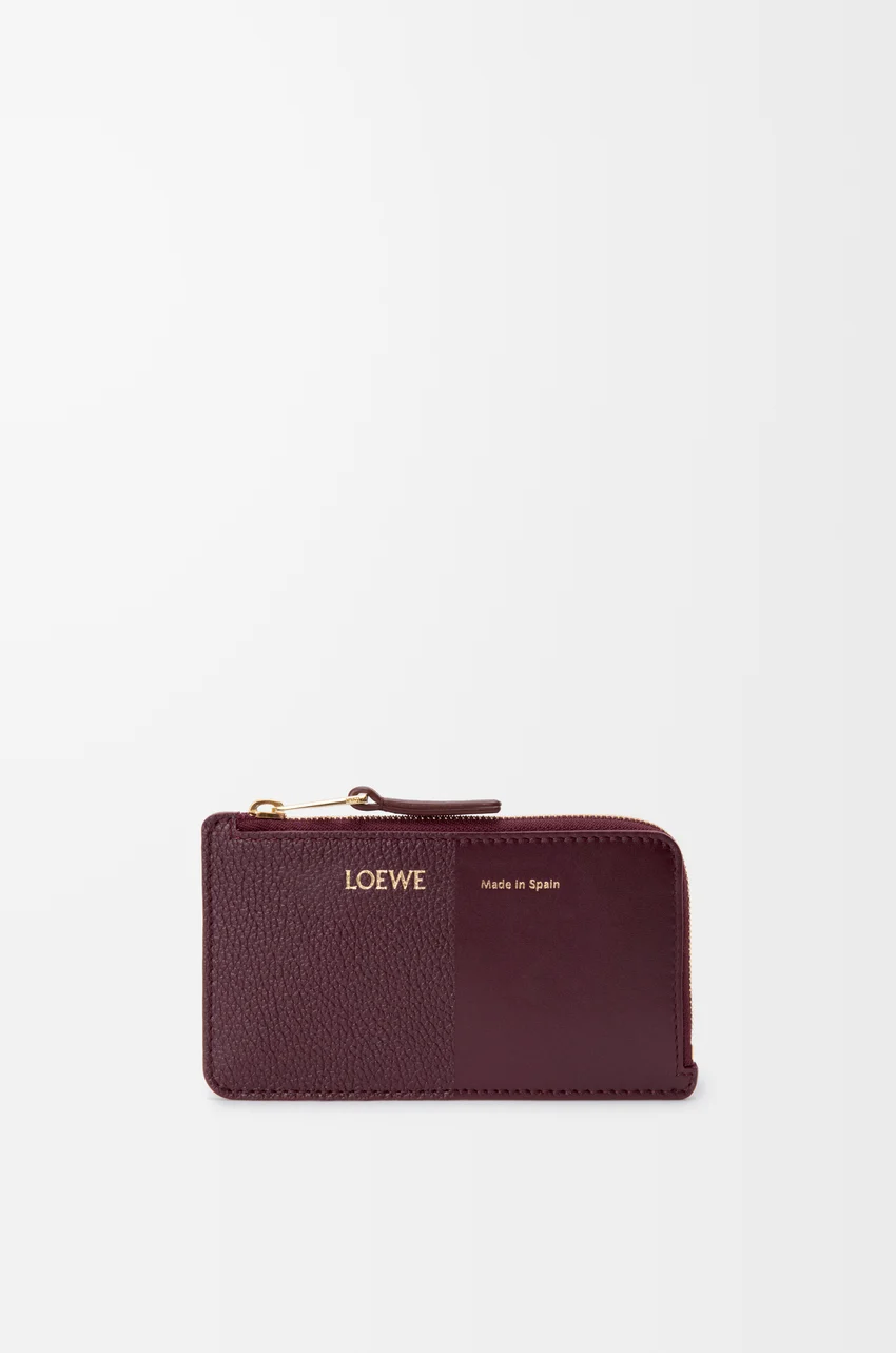 Coin cardholder in smooth and grained calfskin