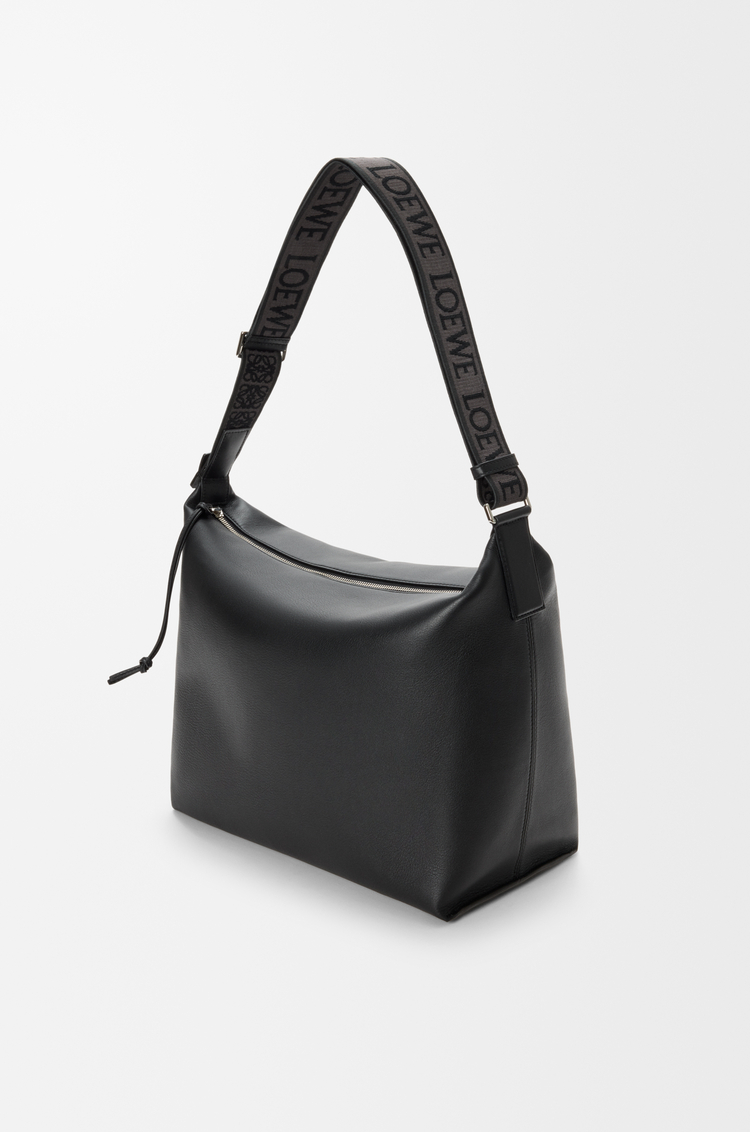 LOEWE Cubi crossbody bag in supple smooth calfskin and jacquard Black