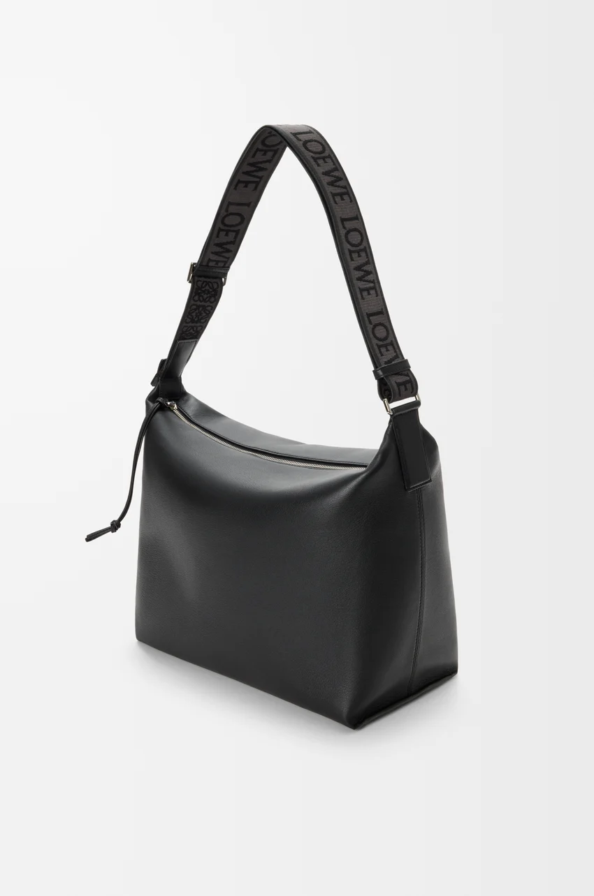 Cubi crossbody bag in supple smooth calfskin and jacquard