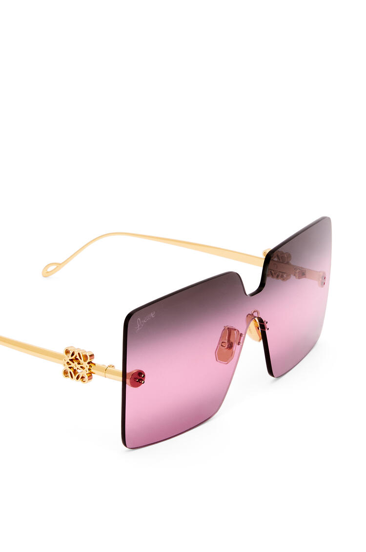 LOEWE Rimless mask sunglasses in metal Pink/Dark Green pdp_rd