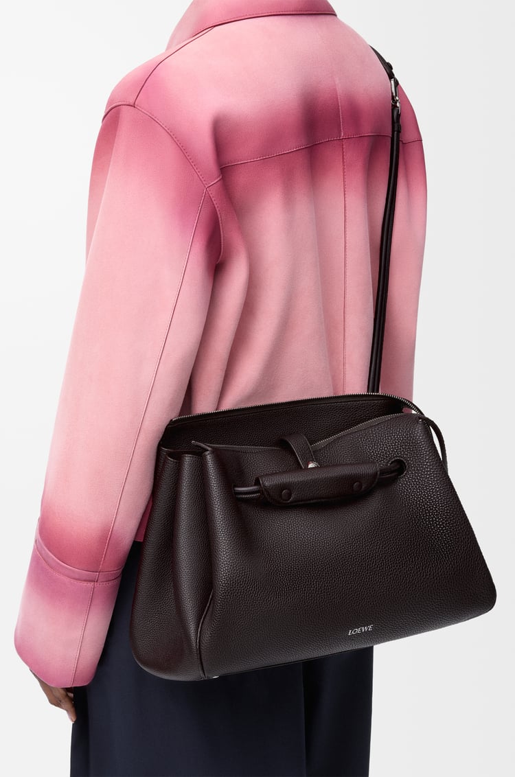 LOEWE Large Madrid bag in supple grained calfskin Dark Ebony