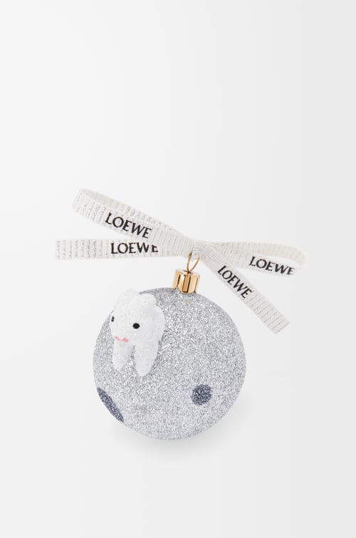 LOEWE Bunny on the Moon bauble in blown glass Silver