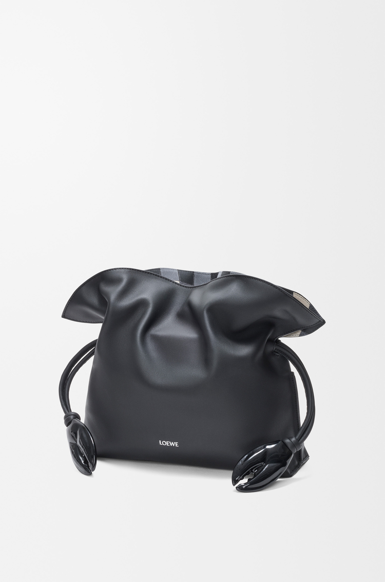 LOEWE Bolso Flamenco clutch mediano en piel napa de ternera con intarsia Negro/Multicolor