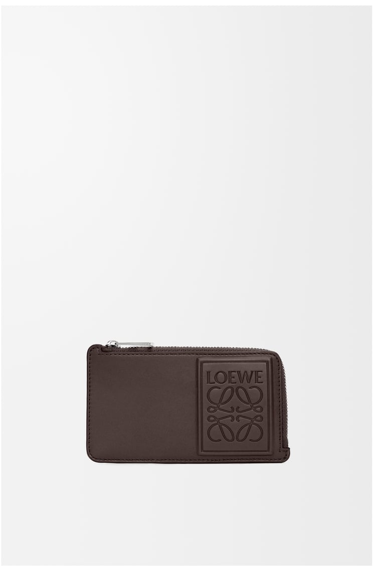 LOEWE Coin cardholder in satin calfskin Dark Brown