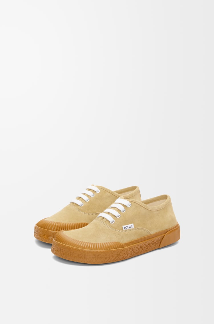 LOEWE Terra Vulca lace-up sneaker in suede Gold