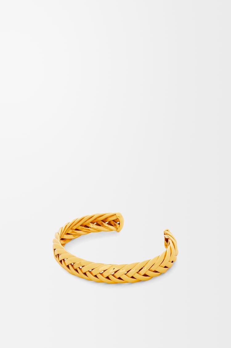 LOEWE Brazalete trenzado fino en plata de ley Dorado