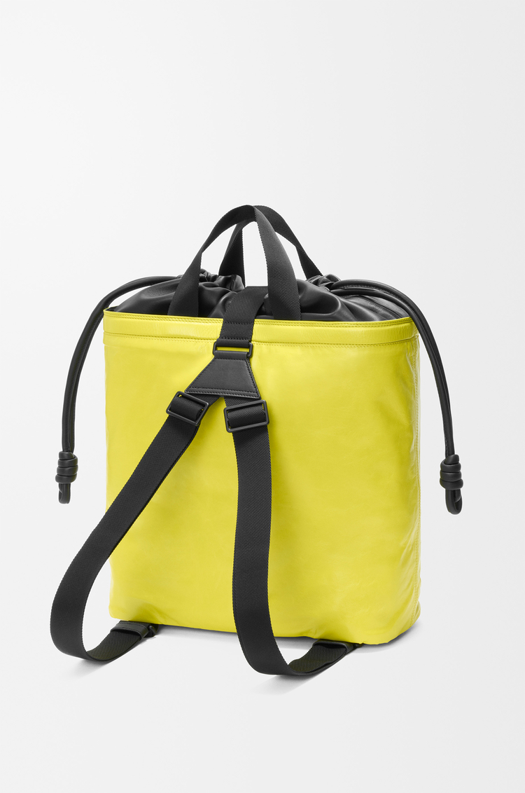 LOEWE 纸纹牛皮革 Squad 背包 柠檬黄色