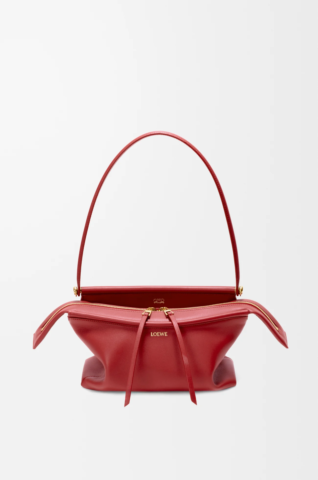 LOEWE Small Whisker bag in glazed calfskin Carmine Red