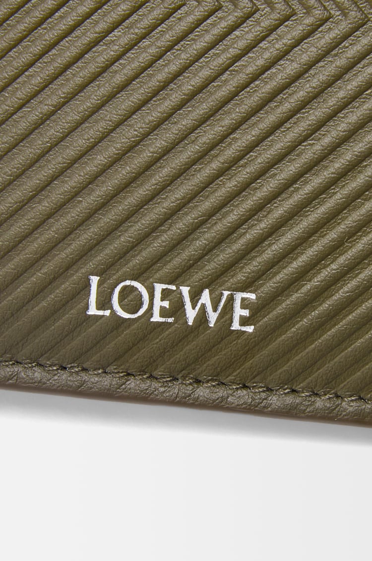 LOEWE Bifold wallet in textured classic calfskin Dark Khaki