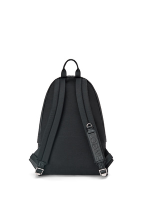 LOEWE Round Slim Backpack in calfskin and Anagram jacquard Anthracite/Black plp_rd