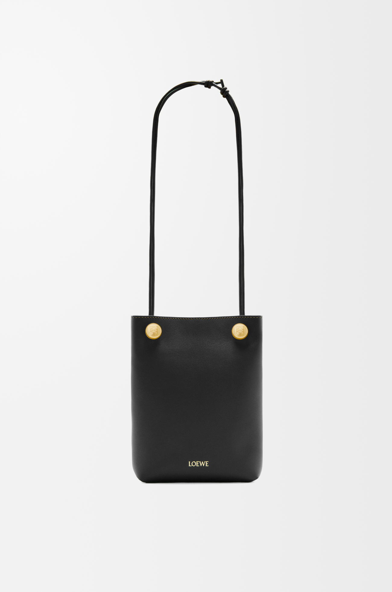 LOEWE Pouch Pebble en piel de ternera Negro