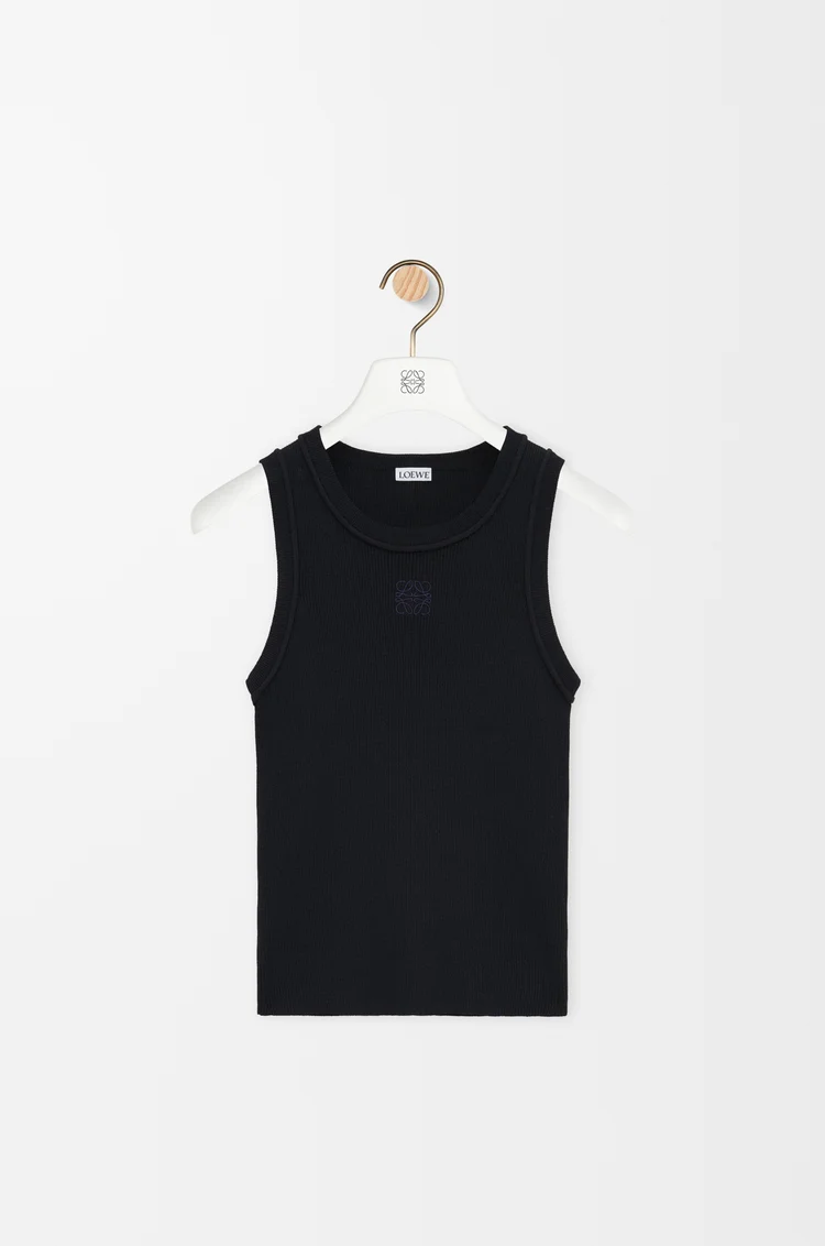 LOEWE Top Anagram sin mangas en viscosa elástica Negro