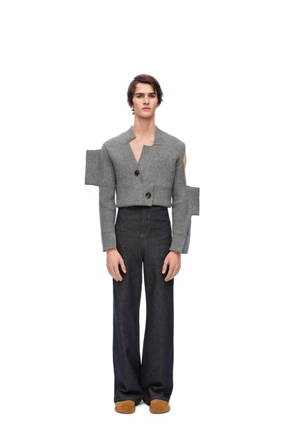 LOEWE Distorted cardigan in cashmere Grey Melange plp_rd