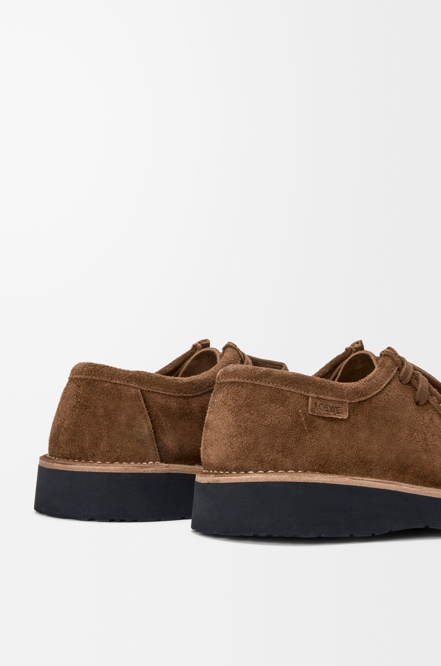 LOEWE ファー Faro lace-up in suede calfskin Brown - LOEWE