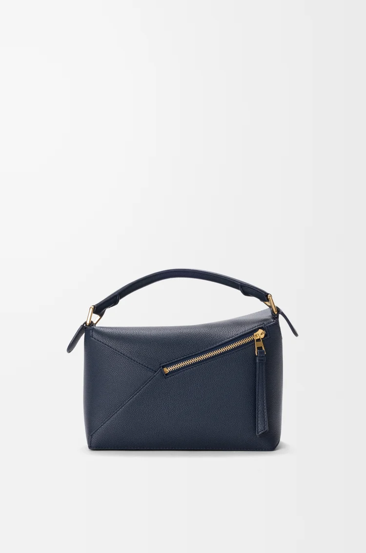 LOEWE Small Puzzle Edge bag in soft grained calfskin Deep Navy