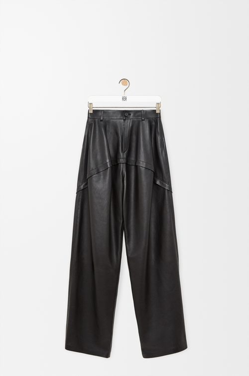 LOEWE Pantalón en piel napa de cordero Negro