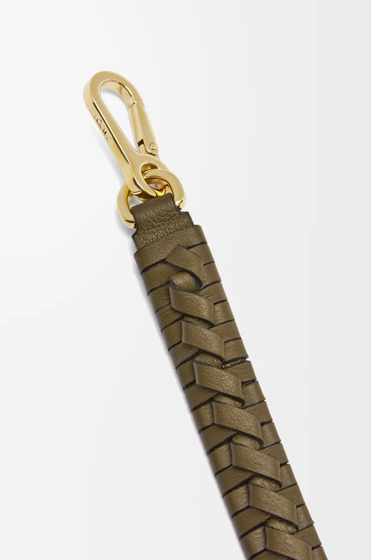 LOEWE Bandolera tejida en espiral en piel de ternera Verde Caqui Oscuro