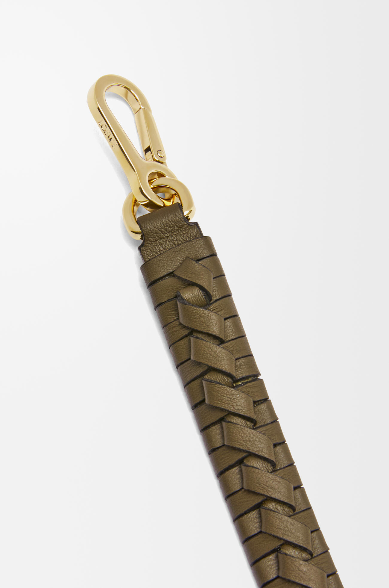 LOEWE Bandoulière Woven Spiral en cuir de veau classique Vert Kaki Foncé