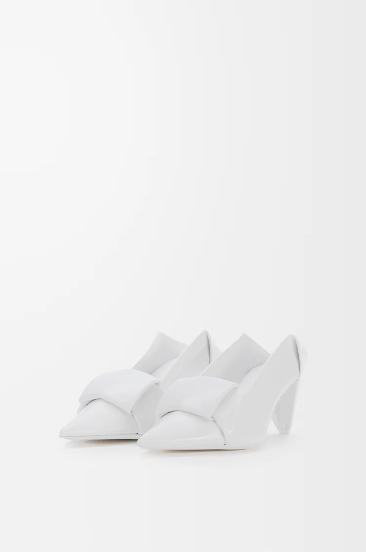 LOEWE Origami flap back pump in lambskin Optic White