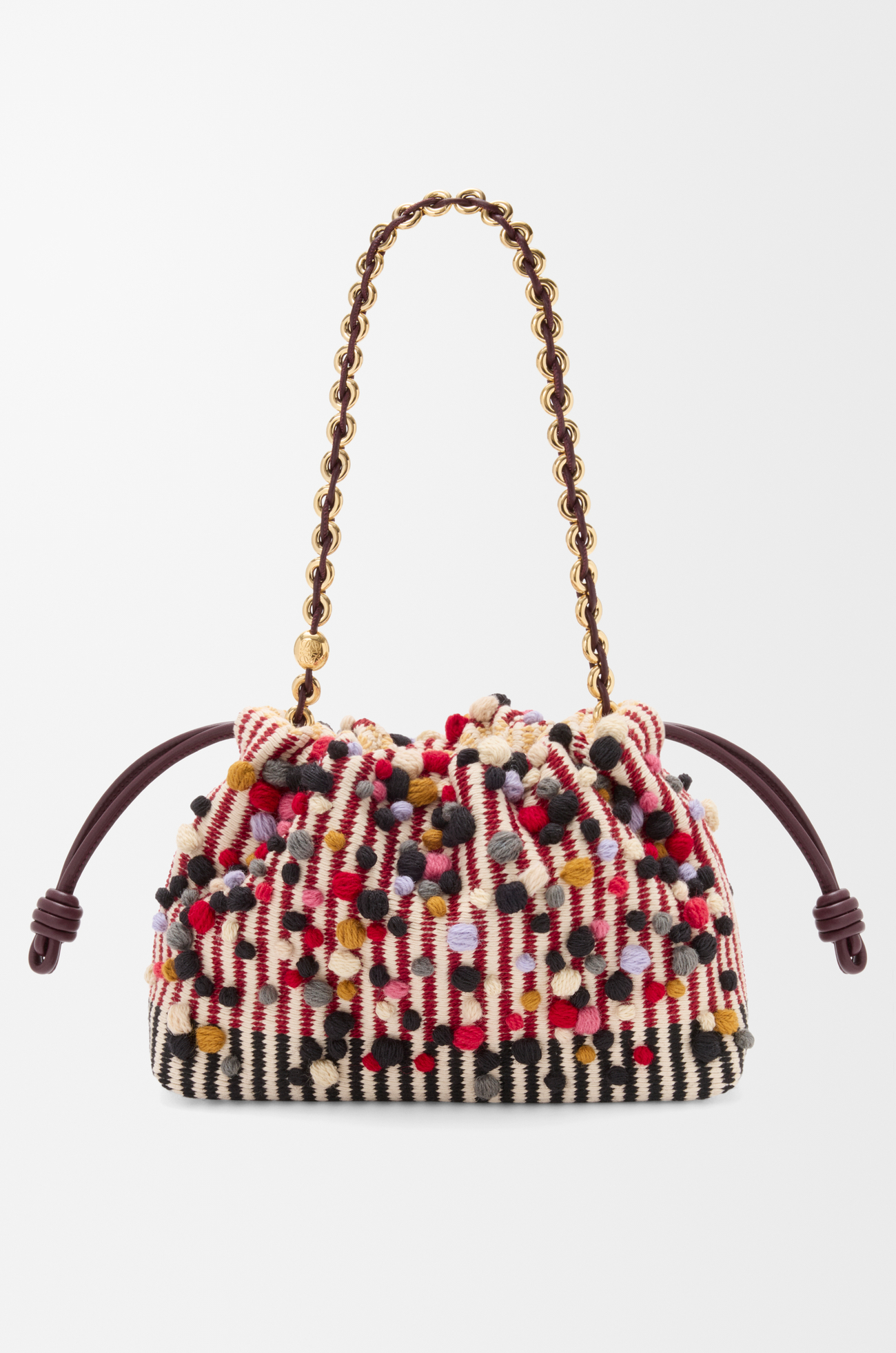 LOEWE Bolso Flamenco purse mediano en tela bordada Natural/Multicolor
