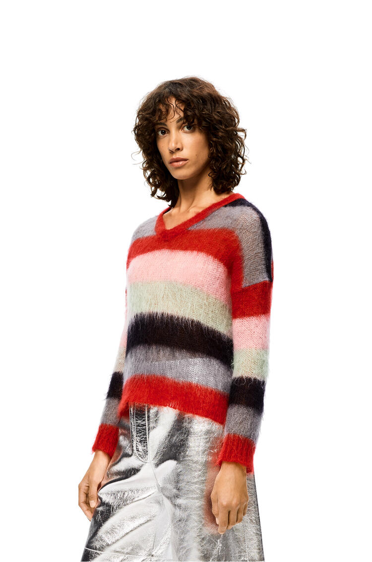 LOEWE Stripe sweater in mohair Pink/Red pdp_rd