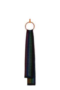 LOEWE Anagram lines scarf in wool, silk and cashmere Black/Multicolor pdp_rd