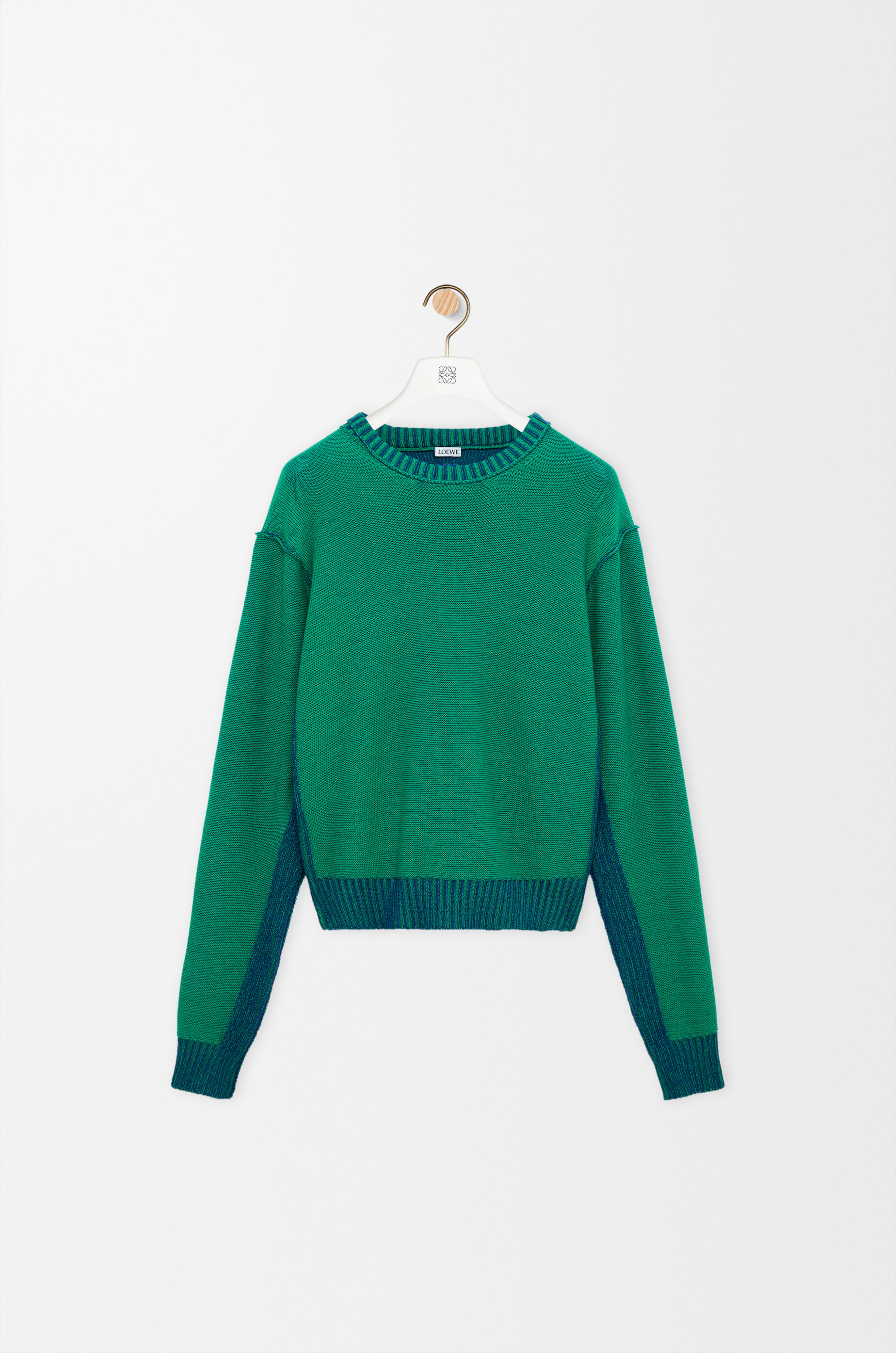 極美品 LOEWE リバーシブル ネックウォーマー ユニセックス Sweater in cotton and wool Green - LOEWE APAC official website