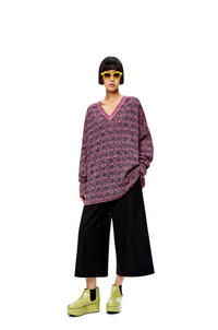 LOEWE Anagram oversize sweater in wool Pink/Black pdp_rd