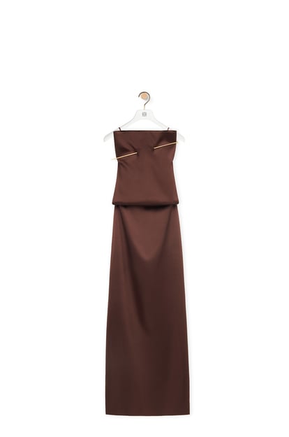 LOEWE ドレープ ドレス（シルク） チョコレート plp_rd