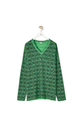 LOEWE Jersey oversize en lana con Anagrama Verde/Negro plp_rd