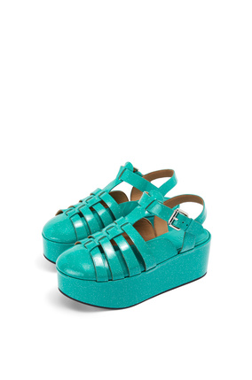 LOEWE Wedge sandal in calfskin Turquoise plp_rd