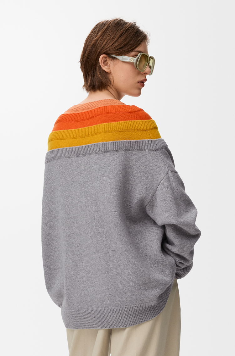LOEWE 스웨터 - 울 라이트 고스트/진저 오렌지