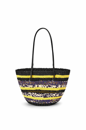 LOEWE Basket Tote in elephant grass and calfskin Black/Yellow plp_rd