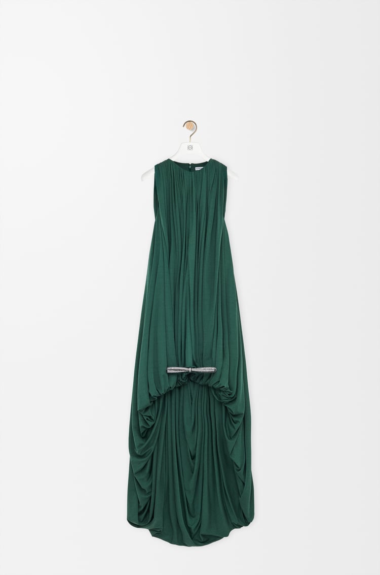 LOEWE Draped dress in silk Green