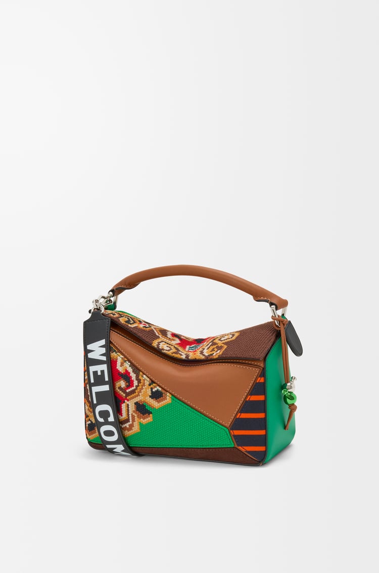 LOEWE パズル10 パッチワーク リエディション バッグ（カーフ/スエード/キャンバス） マルチカラー