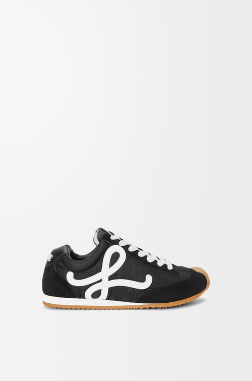 LOEWE Ballet Runner 2.0 in nylon and calfskin Black/White plp_rd