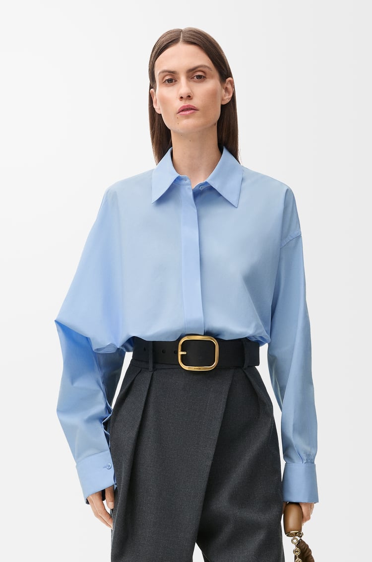 LOEWE ドレープ シャツ（コットン） ベビーブルー