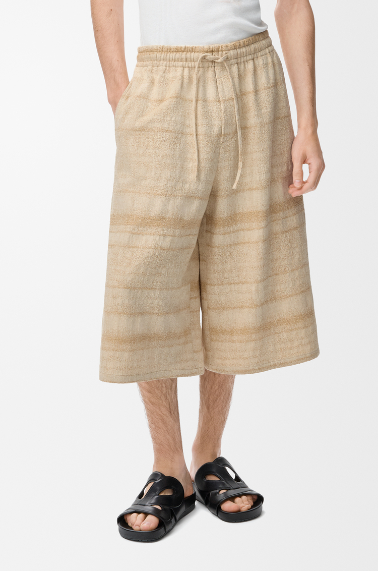 LOEWE 丹寧抽繩短褲 沙色