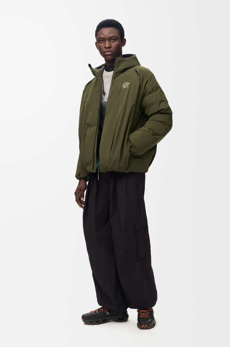 LOEWE Pleated cargo trousers in technical shell Black