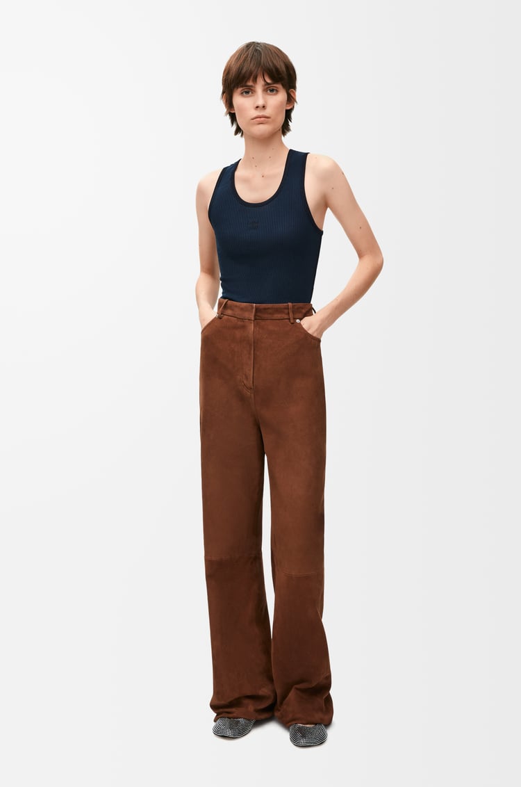 LOEWE Tank top in silk Deep Marine