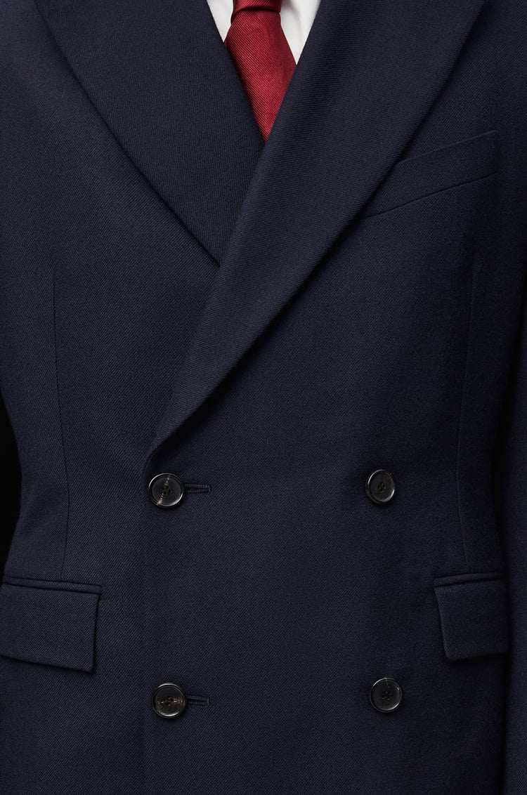 LOEWE Double-breasted jacket in wool Navy Melange