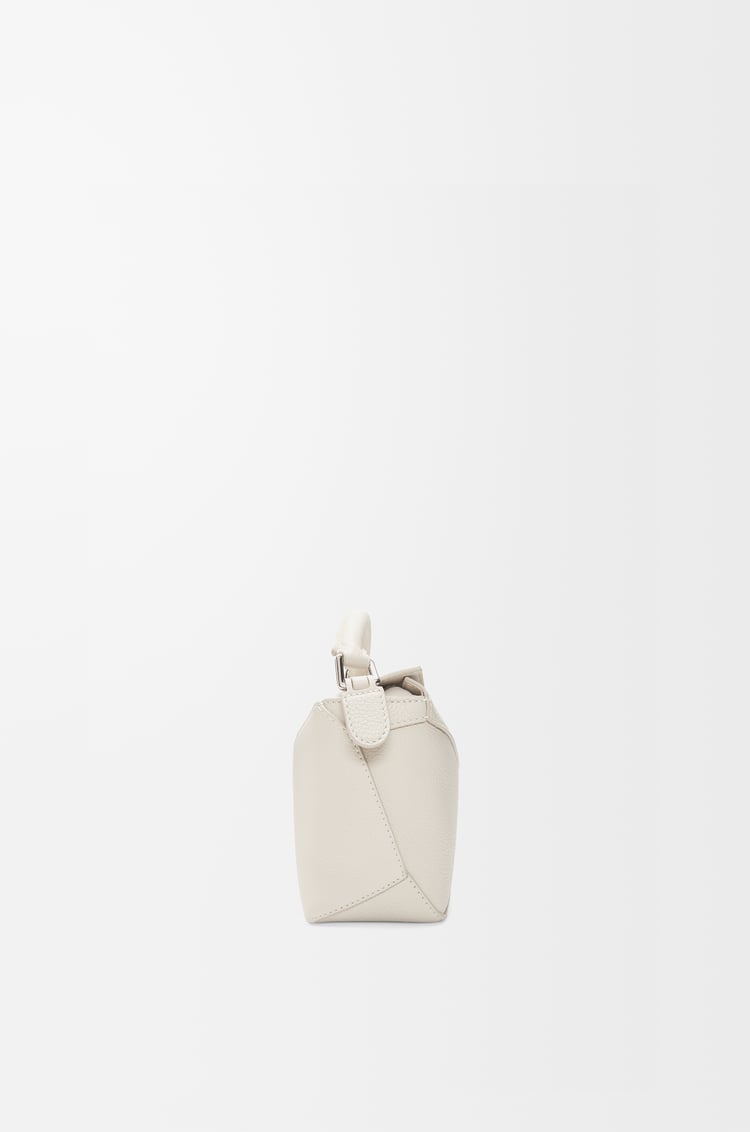 LOEWE Mini Puzzle Edge bag in soft grained calfskin Soft White