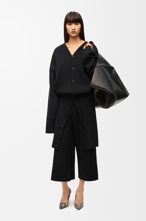 Draped coat in wool blend