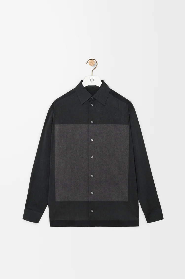 LOEWE Hemd aus Wolle Schwarz/Grau
