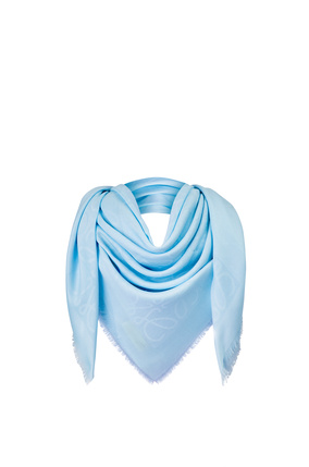 LOEWE Damero scarf in wool, silk and cashmere Dark Sky-blue plp_rd