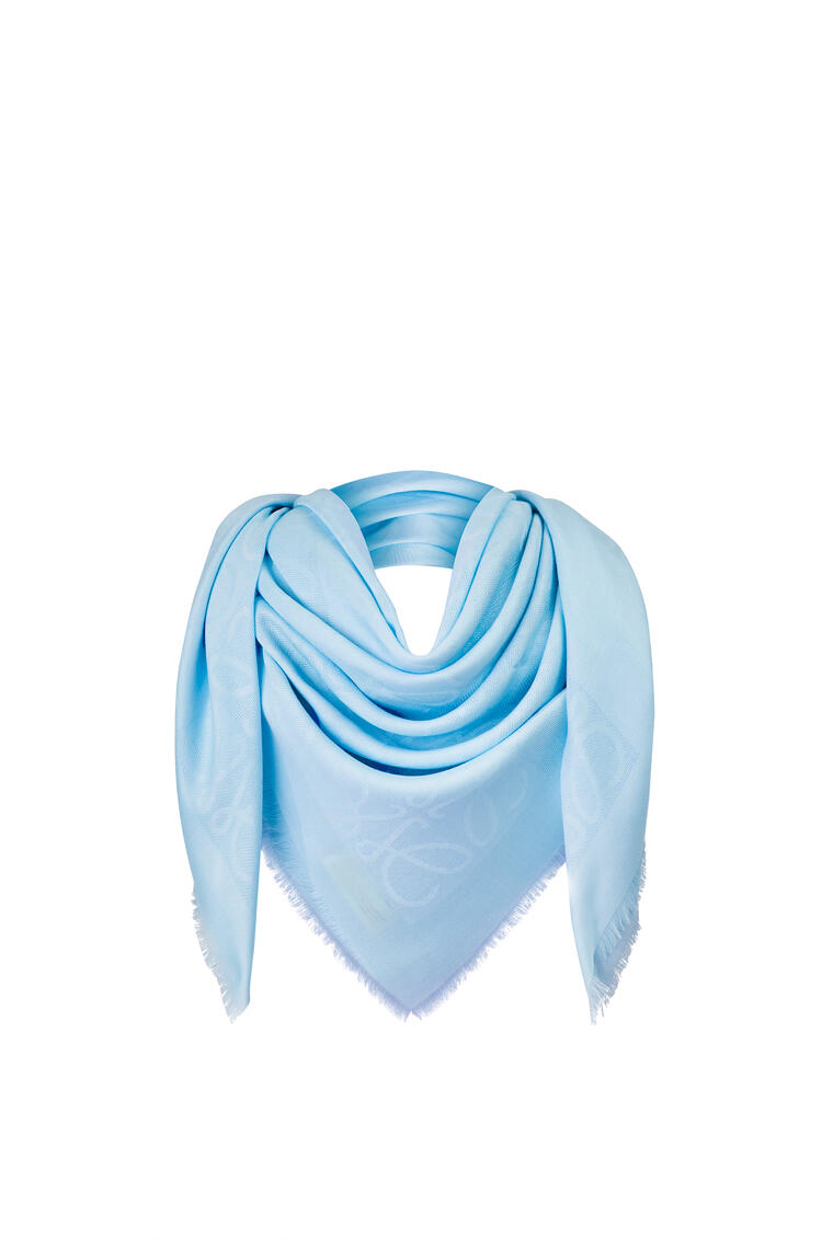 LOEWE Damero scarf in wool, silk and cashmere Dark Sky-blue pdp_rd