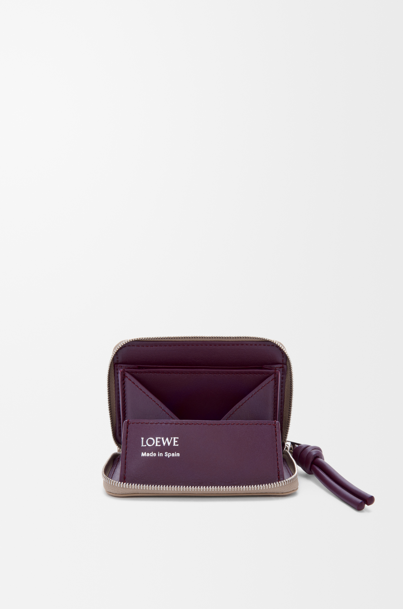 LOEWE Monedero con cremallera en piel napa de ternera Arcilla/Ciruela