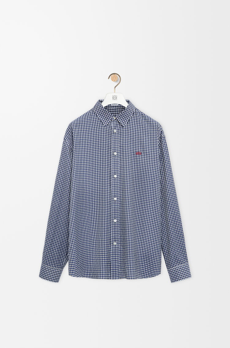 LOEWE Shirt in silk Blue/White